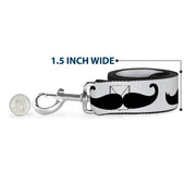 Dog Leash - Multi Mustaches Sketch White/Black