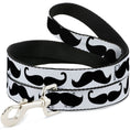 Load image into Gallery viewer, Dog Leash - Multi Mustaches Sketch White/Black
