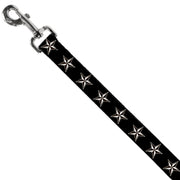 Dog Leash - Nautical Star Black/White
