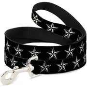 Dog Leash - Nautical Star Black/White