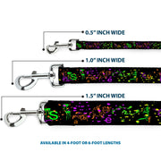 Dog Leash - Nautical Star Splatter Black/Neon
