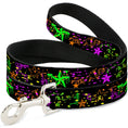Load image into Gallery viewer, Dog Leash - Nautical Star Splatter Black/Neon
