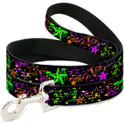 Dog Leash - Nautical Star Splatter Black/Neon
