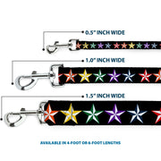 Dog Leash - Nautical Star Black/Multi Color