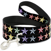 Dog Leash - Nautical Star Black/Multi Color