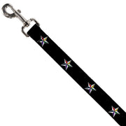 Dog Leash - Nautical Star Black/White/Multi Color