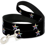Dog Leash - Nautical Star Black/White/Multi Color