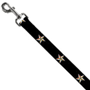Dog Leash - Nautical Star Black/White/Rainbow