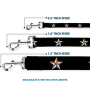 Dog Leash - Nautical Star Black/White/Rainbow