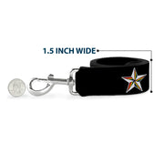 Dog Leash - Nautical Star Black/White/Rainbow