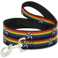 Load image into Gallery viewer, Dog Leash - Nautical Star Rainbow/White/Black
