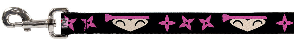 Dog Leash - Ninja Star Black/Pink