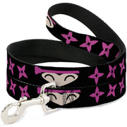 Dog Leash - Ninja Star Black/Pink