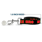 Dog Leash - NO CHANCE BRO Black/Yellow/Red
