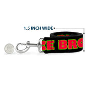 Dog Leash - NO CHANCE BRO Black/Yellow/Red