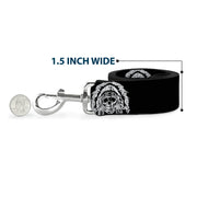 Dog Leash - Native American Skull Black/White
