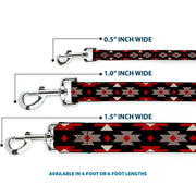 Dog Leash - Navajo Red/Black/Gray/Red