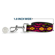 Dog Leash - Navajo Orange/Purple/Yellow/Pink/Green/Black