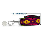 Dog Leash - Navajo Orange/Purple/Yellow/Pink/Green/Black