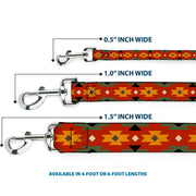 Dog Leash - Navajo Tan/Rust/Olive/Black