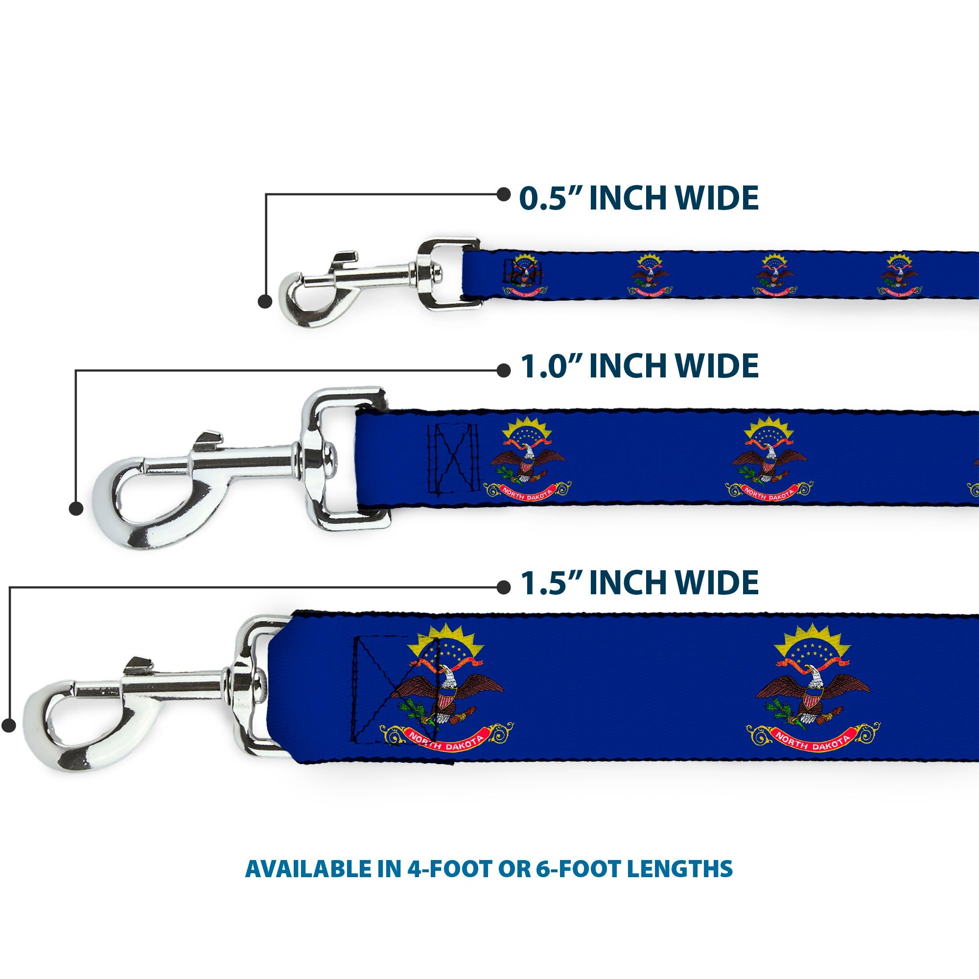 Dog Leash - North Dakota Flags