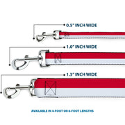 Dog Leash - North Carolina Flag Stripe Red/White