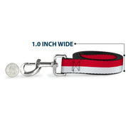 Dog Leash - North Carolina Flag Stripe Red/White