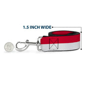Dog Leash - North Carolina Flag Stripe Red/White