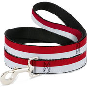Dog Leash - North Carolina Flag Stripe Red/White