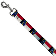 Dog Leash - North Carolina Flag Distressed/Black