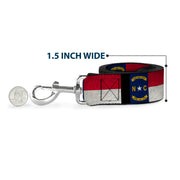 Dog Leash - North Carolina Flag Distressed/Black