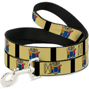 Dog Leash - New Jersey Flags/Black