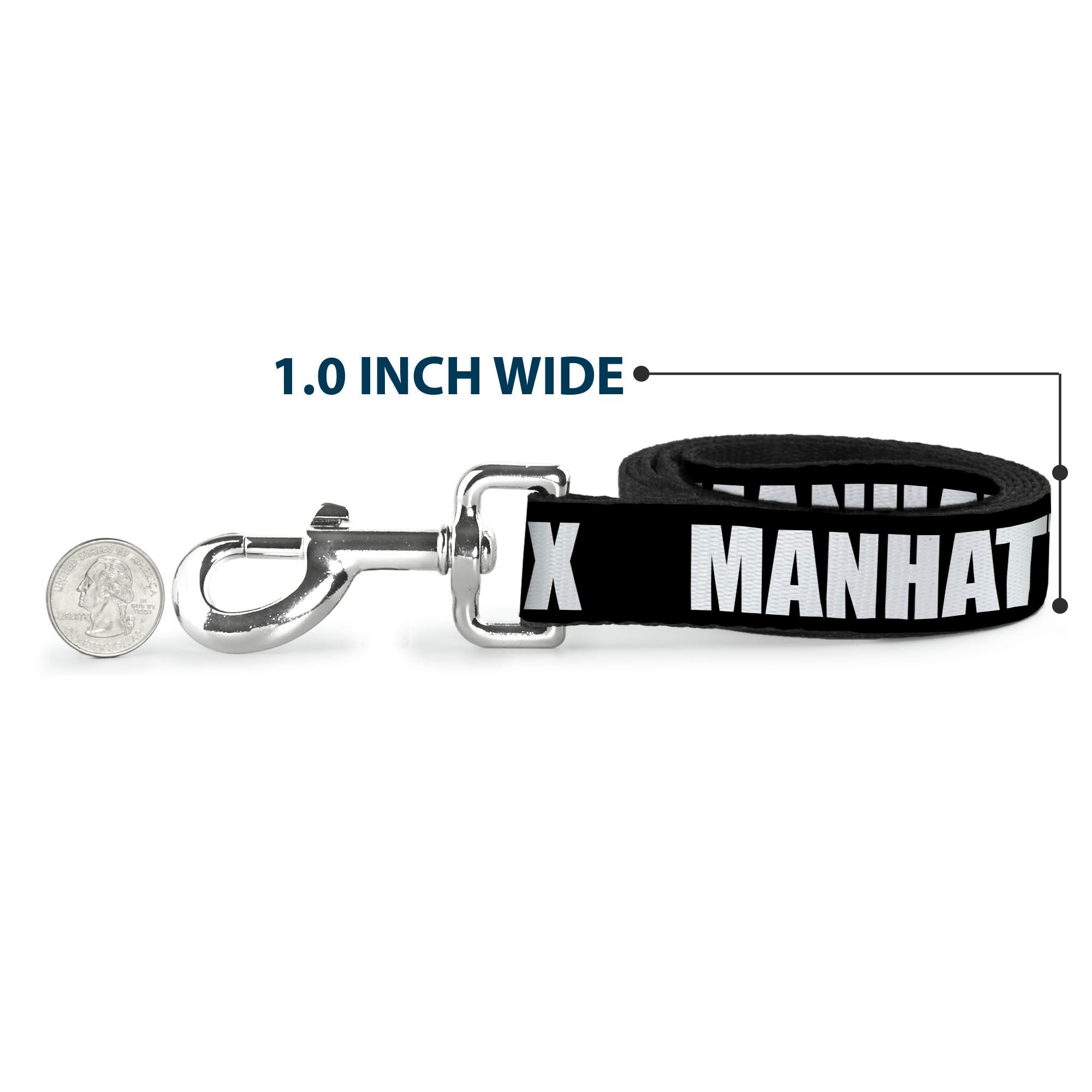 Dog Leash - New York's Five Burroughs Bold Black/White