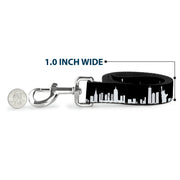 Dog Leash - New York Solid Skyline Black/White