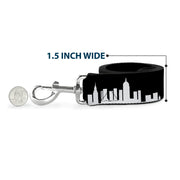 Dog Leash - New York Solid Skyline Black/White