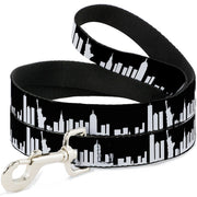 Dog Leash - New York Solid Skyline Black/White