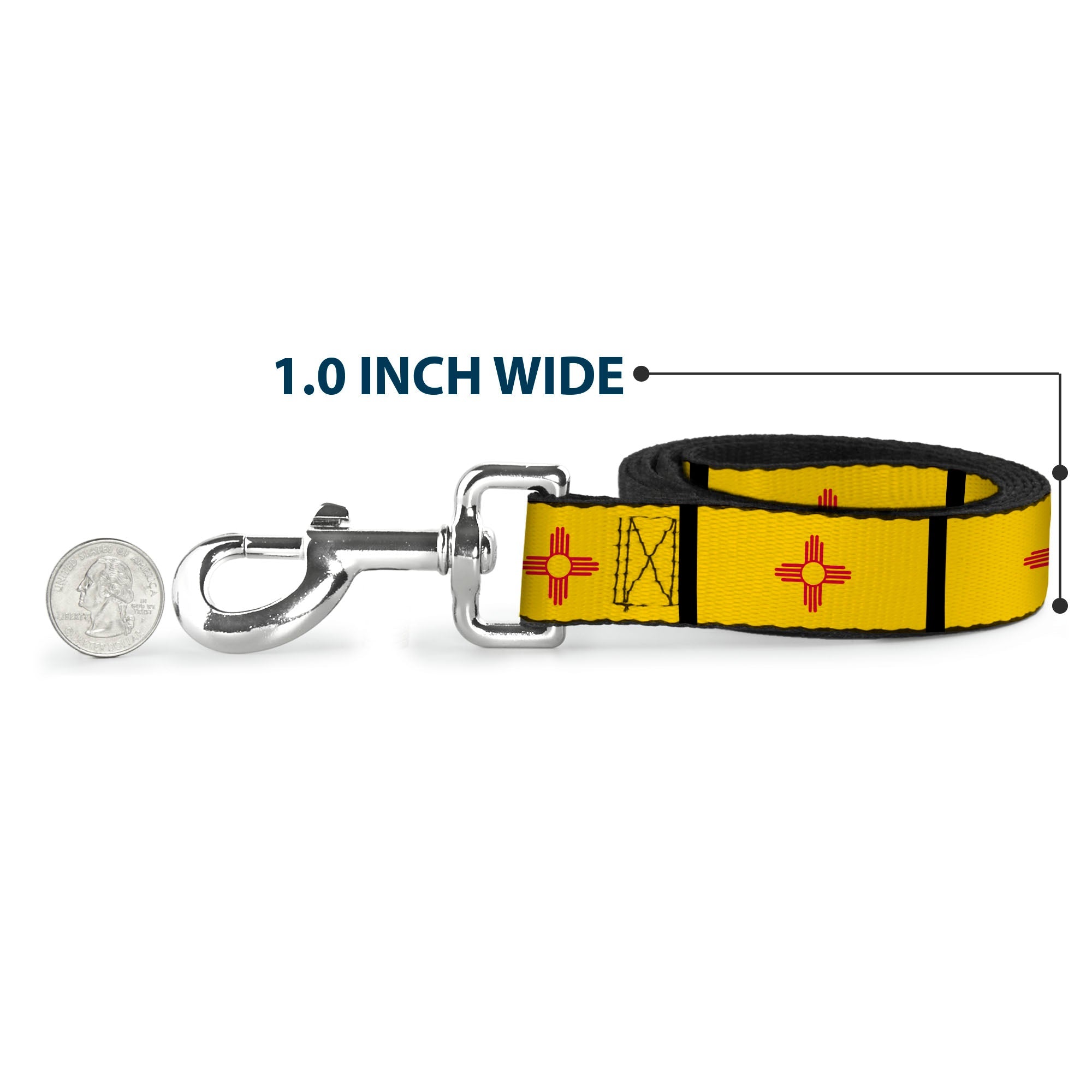 Dog Leash - New Mexico Flag/Black