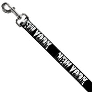 Dog Leash - NEW YORK Bold/Skyline Silhouette Black/White/Black