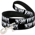 Load image into Gallery viewer, Dog Leash - NEW YORK Bold/Skyline Silhouette Black/White/Black
