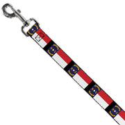 Dog Leash - North Carolina Flag/Black