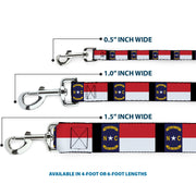 Dog Leash - North Carolina Flag/Black
