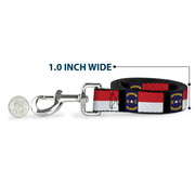 Dog Leash - North Carolina Flag/Black