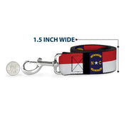 Dog Leash - North Carolina Flag/Black