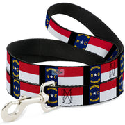 Dog Leash - North Carolina Flag/Black