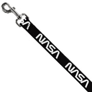 Dog Leash - NASA Text Black/White