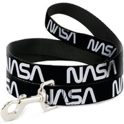 Dog Leash - NASA Text Black/White