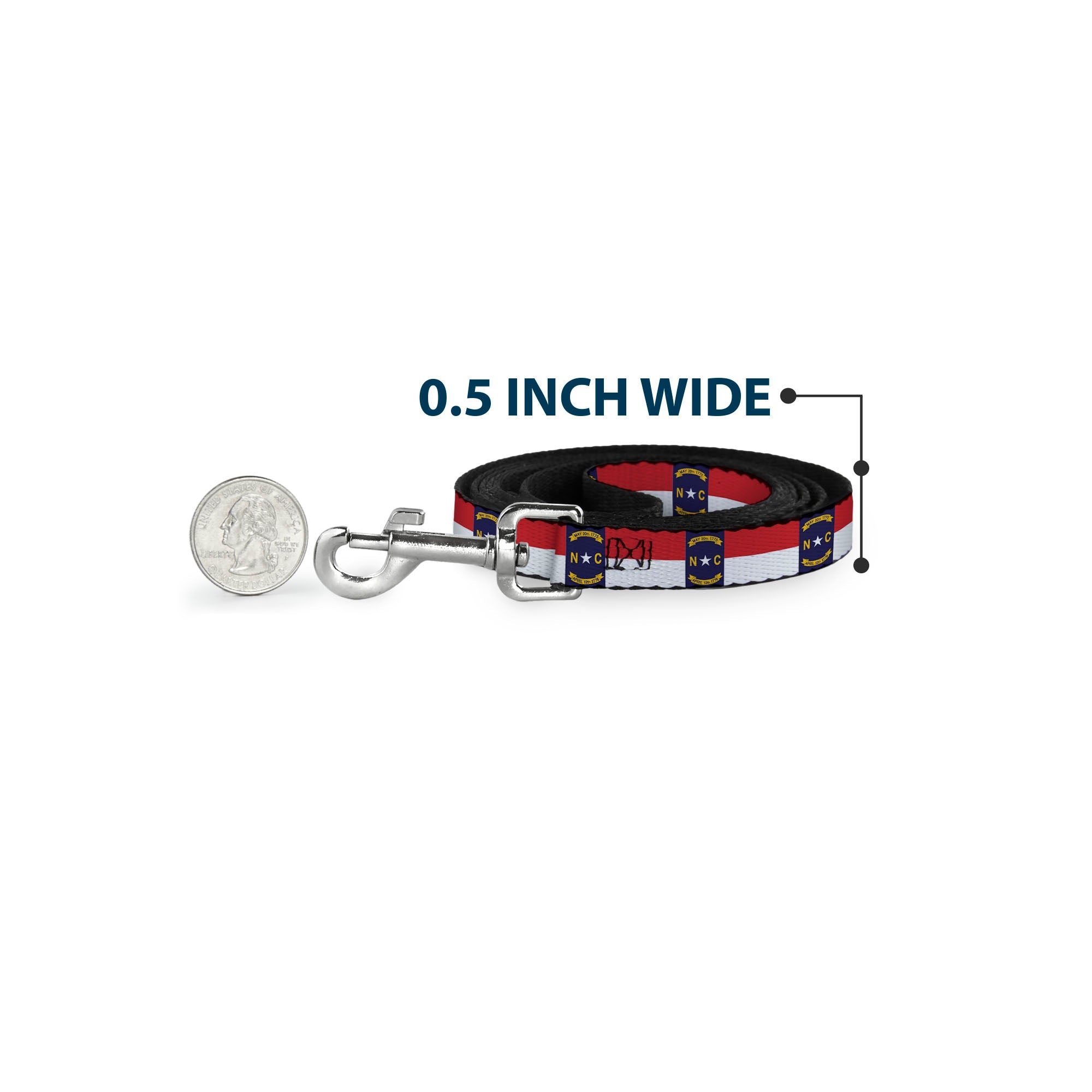 Dog Leash - North Carolina Flag Continuous Repeat
