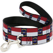 Dog Leash - North Carolina Flag Continuous Repeat