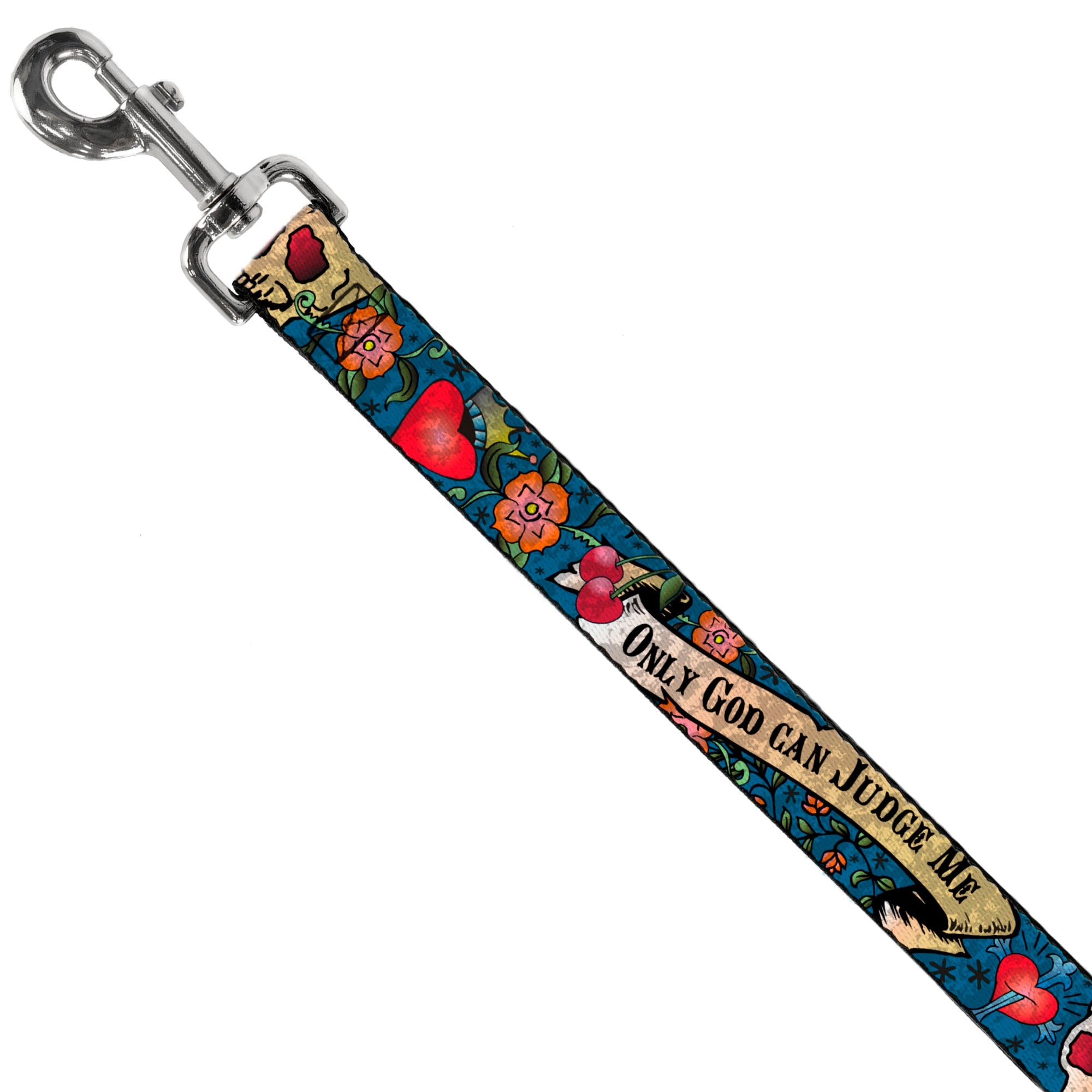 Dog Leash - Only God Can Judge Me Blue