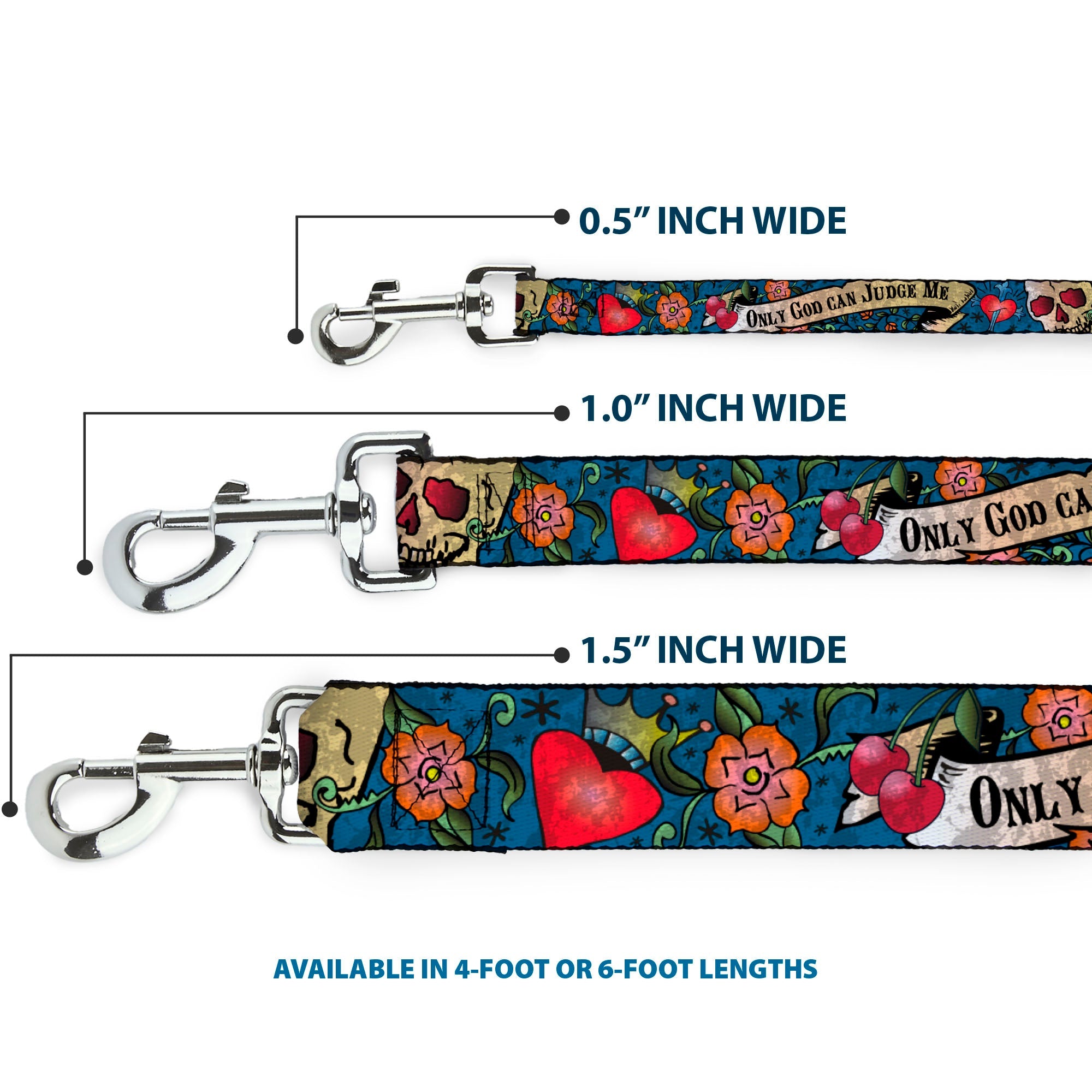 Dog Leash - Only God Can Judge Me Blue